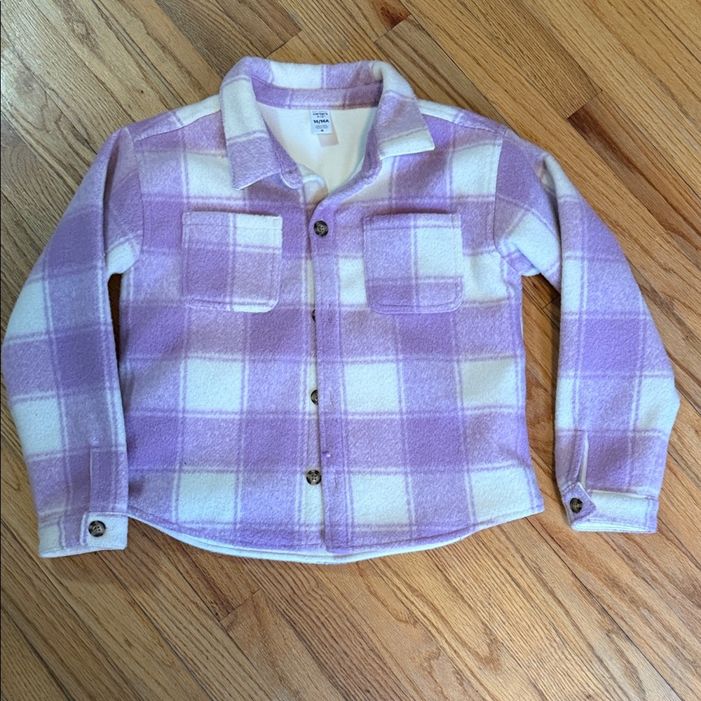 Carter's Purple and White Plaid Button Down Shirt